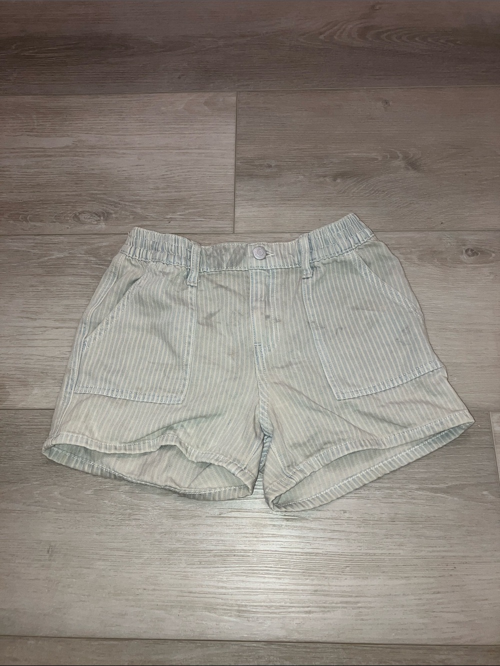 Old Navy Light Blue and White Striped Kids Shorts